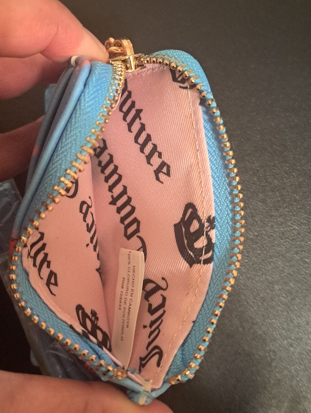 Juicy Couture Blue Cardholder with Red Strawberry Coin Pouch NWT - Picture 5 of 9